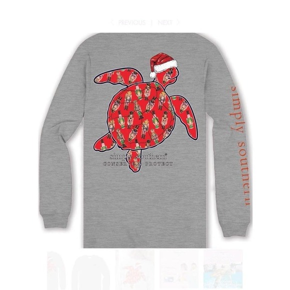 New SIMPLY SOUTHERN TURTLE TRACKER NUTCRACKER HOLIDAY LONG SLEEVE T-SHIRT XL - Picture 1 of 7